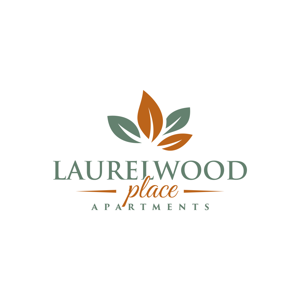 The image is a logo for Laurelwood Place Apartments.